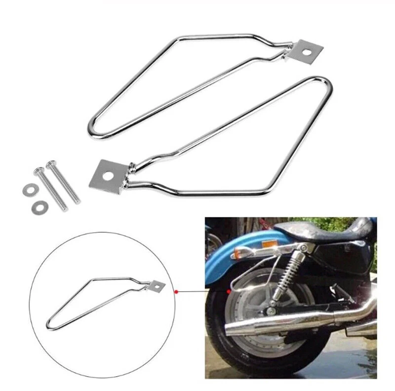 Universal Motorcycle Rear Saddlebag Crash Guard Bar Side Bracket Fits For  Harley | eBay