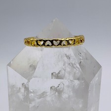 Heart Ring Size 7 Yellow Gold Tone Steel Dainty Band Love Valentine Promise Gift