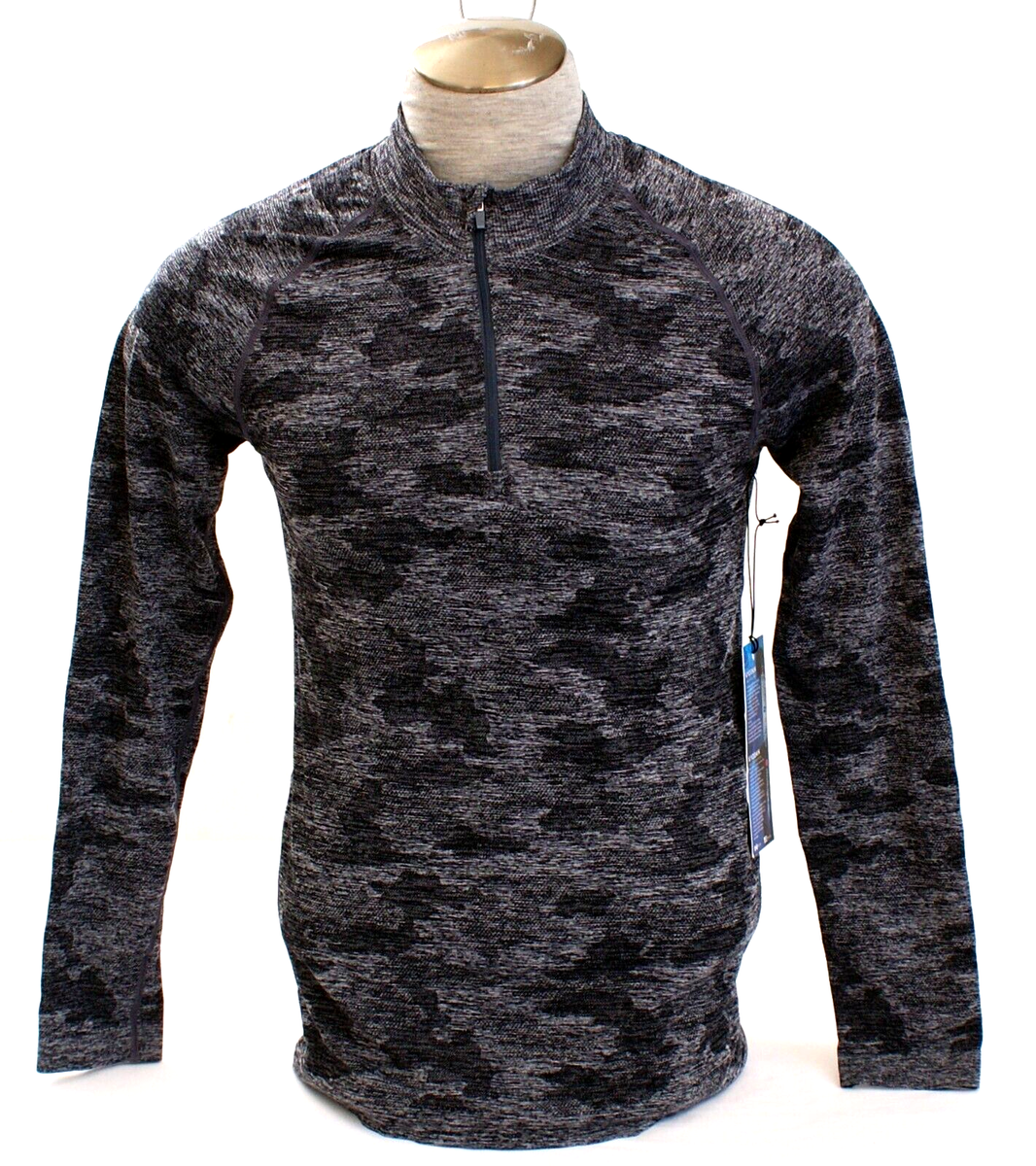 Kyodan Gray Camo long Sleeve Seamless 1/4 Zip Shirt Men's M NWT | eBay