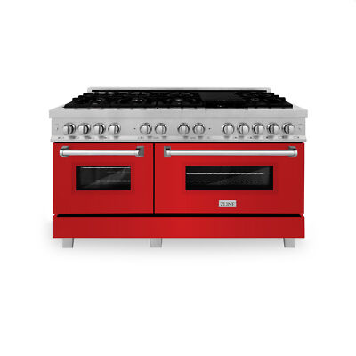ZLINE 60'' DUAL FUEL RANGE OVEN GAS ELECTRIC SNOW FINISH STAINLESS RAS-RM-60