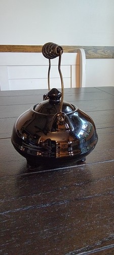 Vintage Child Size Ceramic Black Teapot - Picture 2 of 9