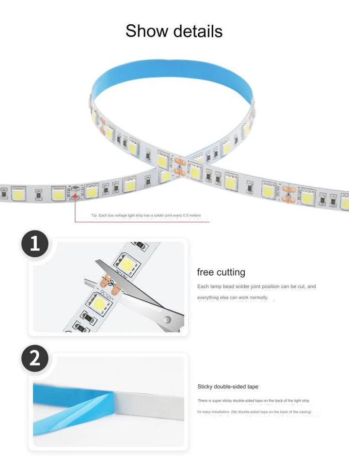 5M 12V LED Strip Light 60Leds/M 5630 Home Theater Camping Car Wedding Garden - Image 3 of 4