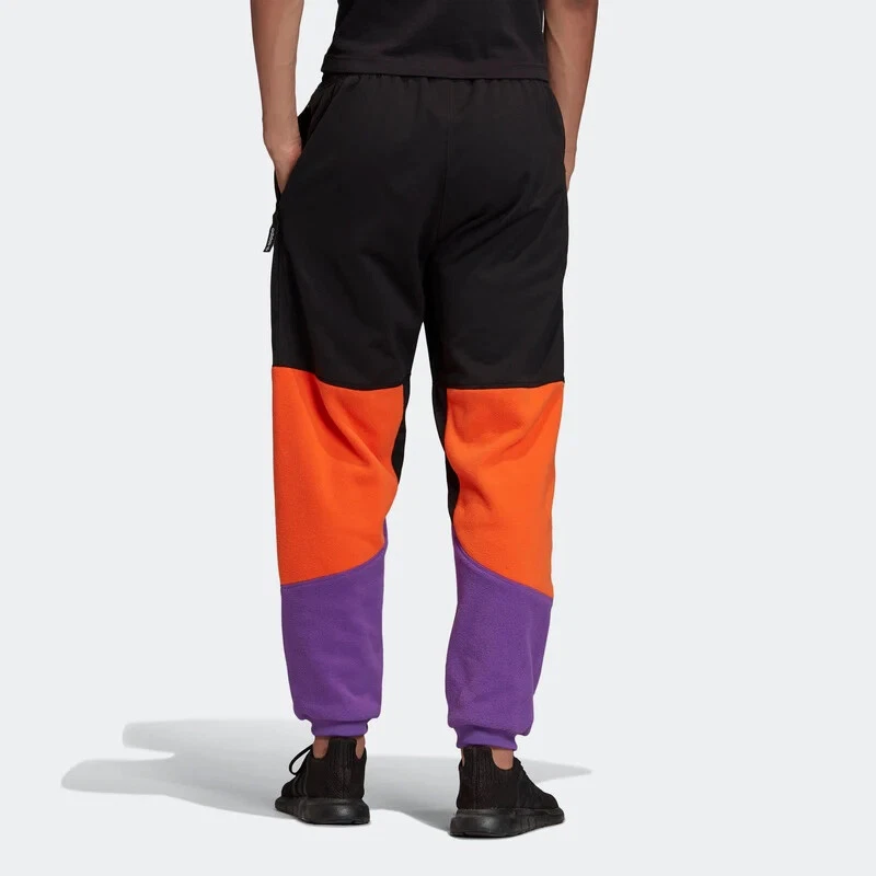 Adidas Originals Polar Fleece Jogging Pants Black Purple Orange FM3681 Sz  Large | eBay