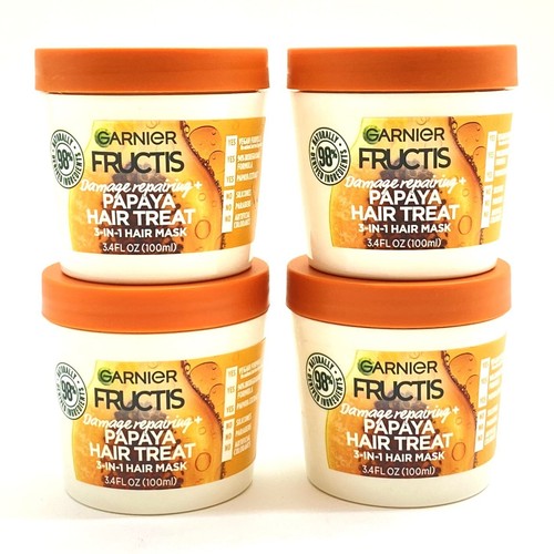 Garnier Fructis Damage Repairing + Papaya Hair Treat - Hair Mask 3.4 OzPACK (4)