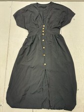Shein Black Button Up Short Sleeve Dress Womens Size Medium