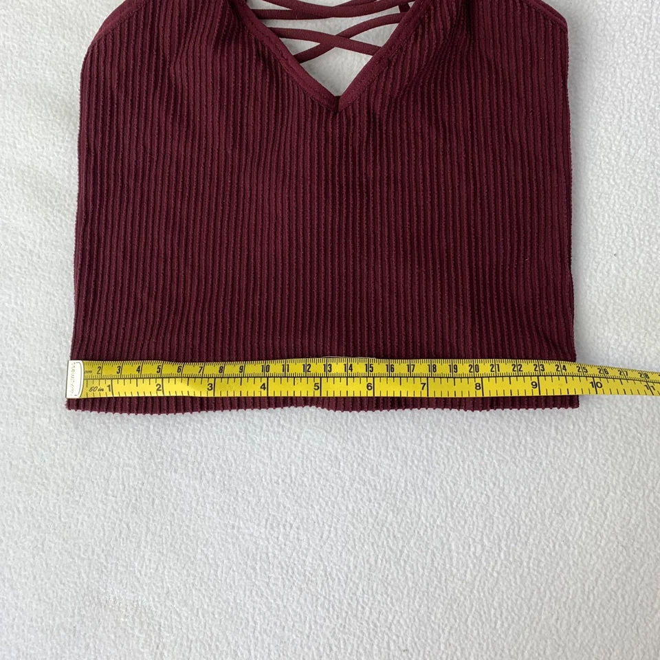 Bralette rojo borgoña acanalado con tiras sin alambre Xhilaration XS nuevo con etiquetas Foto 2 de 4