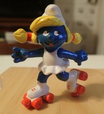 Smurfs 20126 Rollerskate Smurfette Rollerskates Vintage Figure PVC Peyo Figurine