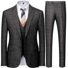  Jacket Pants Vest  Men's Business Suit Coat Trousers Waistcoat