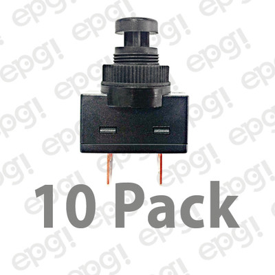 SPST (N/O) MOMENTARY ON BLACK PUSH BUTTON SWITCH 10AMPS @ 125VAC #66-2468-10PK