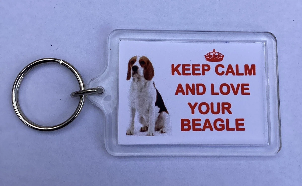 Beagle Dog Keyring Keep Calm And Love Your Beagle Keyring Gift Present Idea