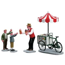 Lemax 2013 Gelato Cart Set Of 4 Caddington Village #32139 Ice Cream Cone Set/4