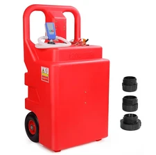 Automatic Fuel Transfer Pump with 32 Gallon Portable Fuel Caddy Tank Red