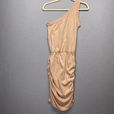 N: Philanthropy Dress Womens Small One Shoulder Rouched Cotton Made in USA