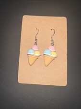 Handmade Ice Cream Cone Earrings