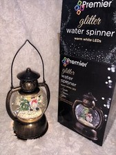 Image of Premier Water Spinner Hanging Lantern Santa Glitter LED Christmas Decoration NEW