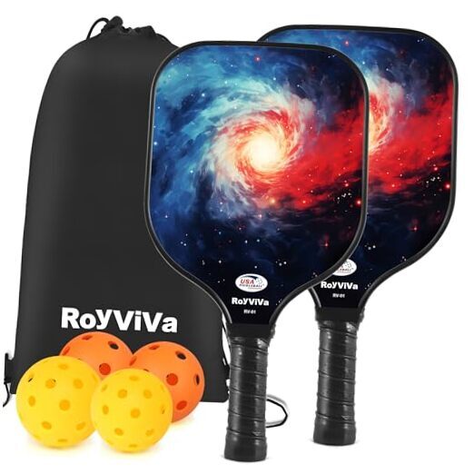 Pickleball Paddles Set of 2,USAPA Approved Fiberglass Pickleball Paddles Set