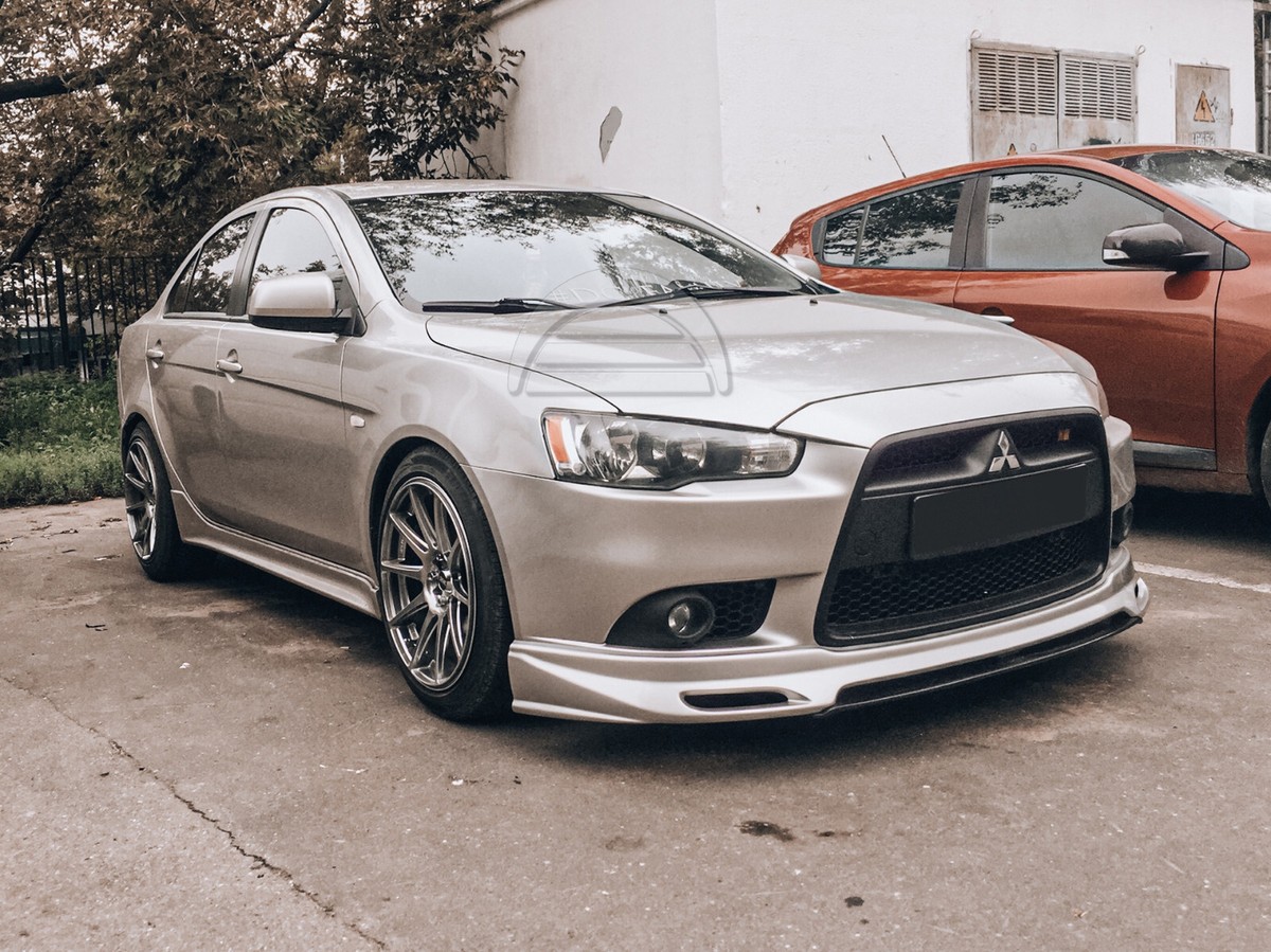 Front bumper lip Zodiak for Mitshubishi Lancer X 2012 - 2015