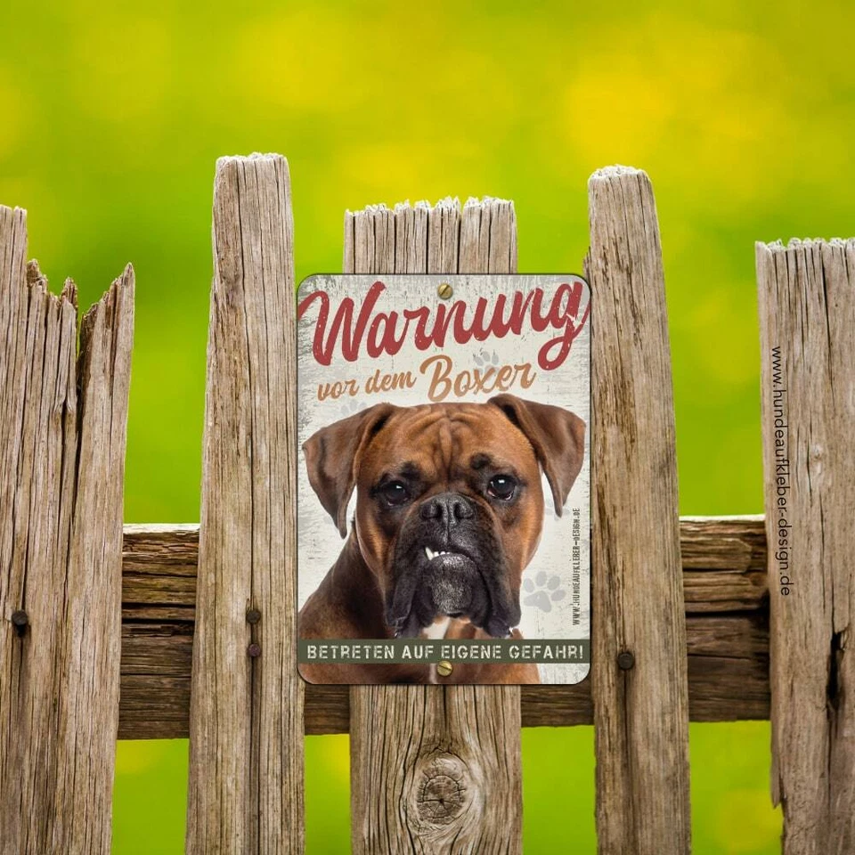 Boxer Schild 15x21cm | Hundeschilder Warnung | Hunde Warnschild 35S - Bild 2 von 3