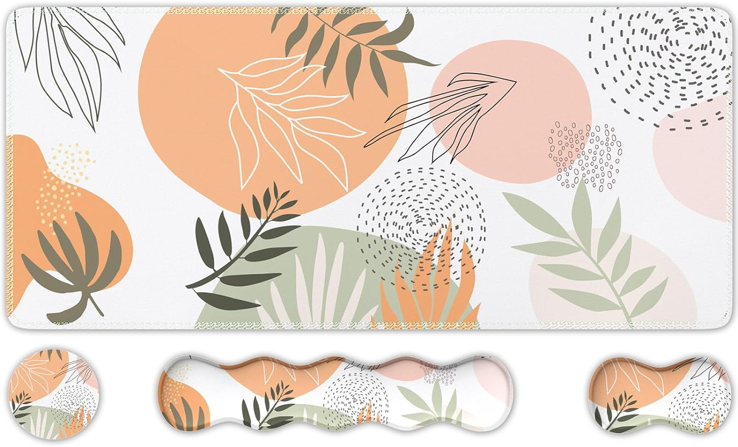 Ergonomic Keyboard and Mouse Pad Set with Wrist Rest and Extended Comfort-image