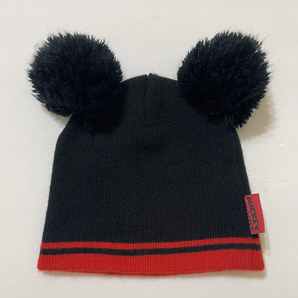 DISNEY Junior Mickey Mouse Red Black BEANIE Winter Hat Cap TODDLER 2T-4T - Image 4 of 4