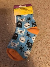 Halloween monster socks blue black white orange for kids