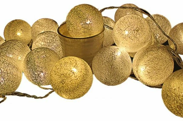 Cadena de luces LED de noche con bola de 5 cm con mancha dorada sala de cumpleaños fiesta evento enchufe AUS Foto 2 de 4