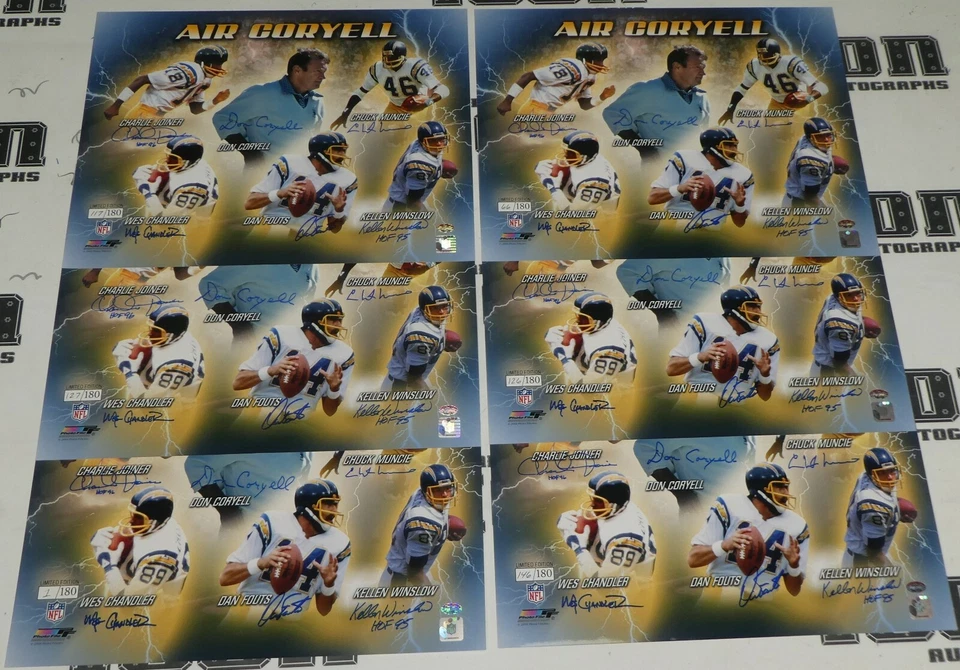 Chargers Don Air Coryell 6x Signed 16x20 Photo PSA/DNA Dan Fouts Kellen Winslow - Image 2 of 4