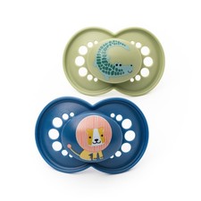 MAM Original Dummies, 18-36M, 2 Pack, Orthodontic Design, Blue/Green
