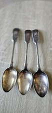 3x Vintage HA EA FA Silver Plated Spoons Engraved Cutlery Used