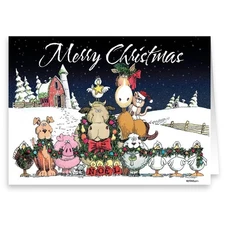 Stonehouse Collection | Boxed Farm Animals Christmas Cards - 18 Cards & Envel...