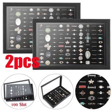 200 Slots Jewelry Ring Display Organizer Tray Holder Earrings Storage Boxes Case