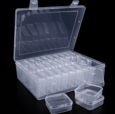 16/30pcs Clear Bead Organizer Box Hinged Storage Container Set Crafts Jewelry
