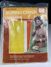 VTG 70’s Welmaid Ironing Board Cover Striped Design Orange Yellow Red White NOS