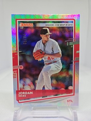 2020 Donruss Jordan Hicks 51/94 Stat Line Holo #125 St. Louis Cardinals