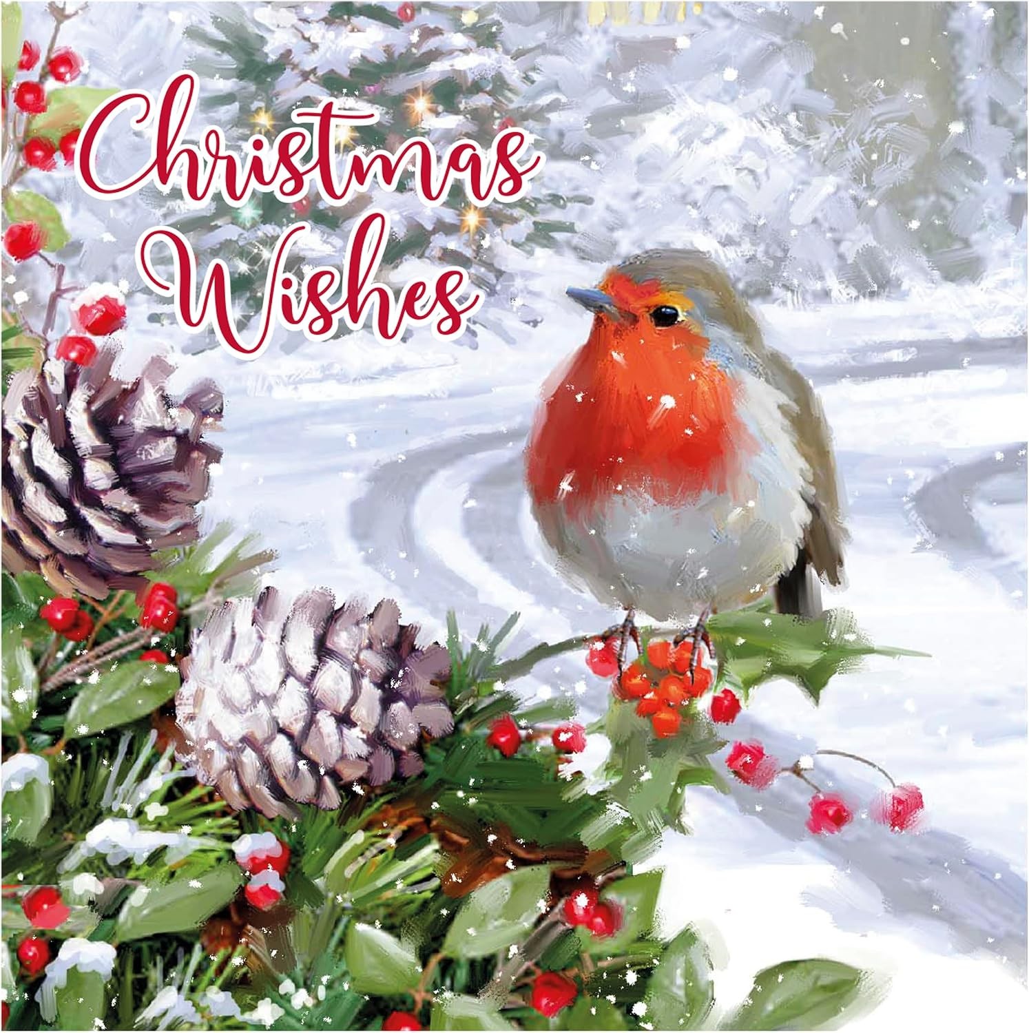 Eurowrap Pack of 12 Assorted Christmas Cards Xmas Traditional Robin, 2 Designs