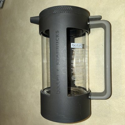 Bodum + Starbucks 8-Cup French Press Black With Grey Handles With Locking Lid