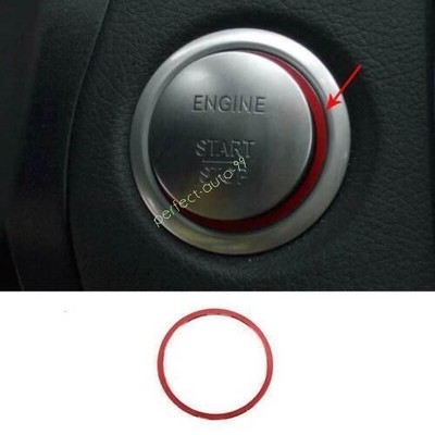 For Benz E-Class 2017-2022 2023 Red Alloy Start Button One-Click Switch Ring 1pc