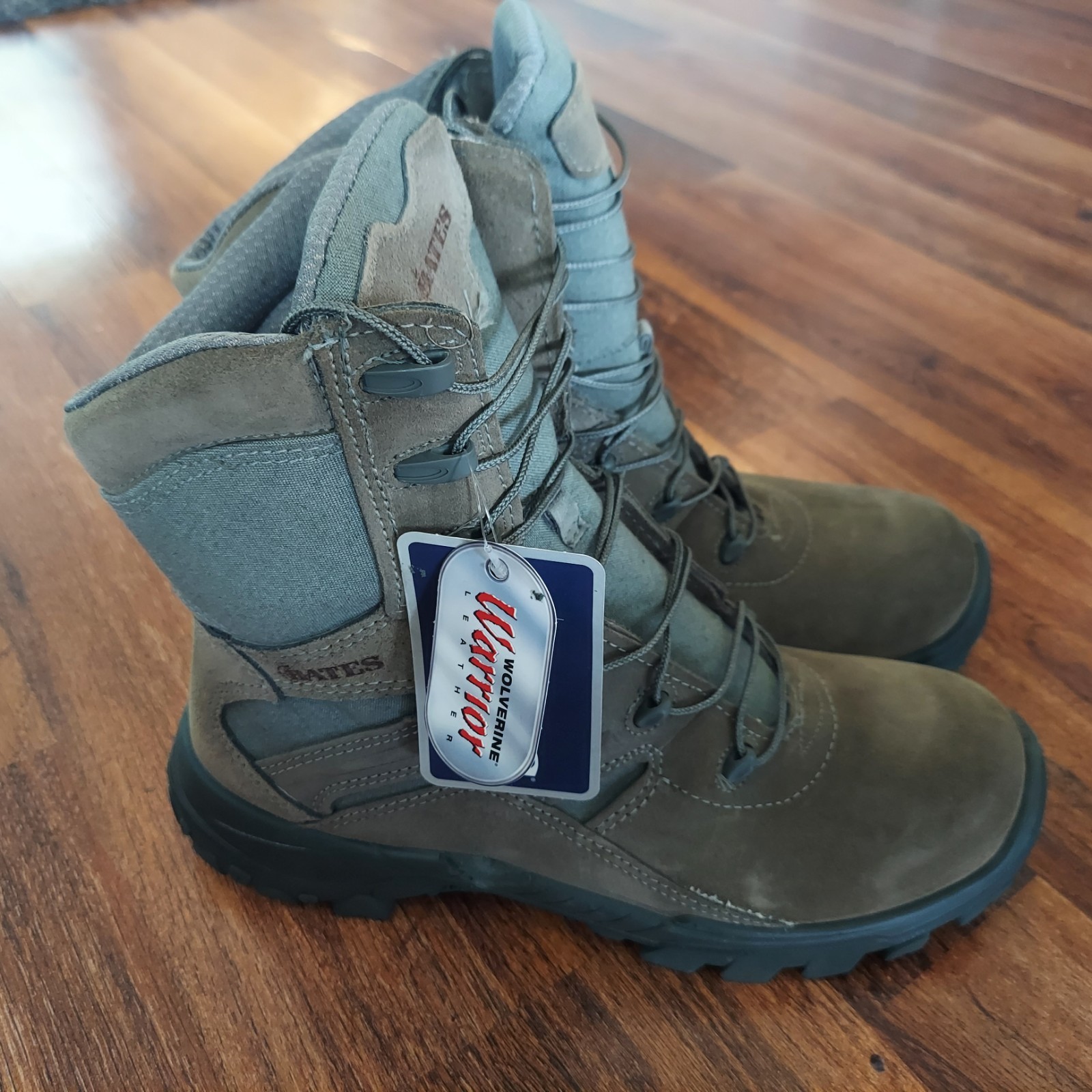 Bates E01450 Hot Weather Tactical Tan Boots 8" Soft Toe Vibram Sole Size 12 EW