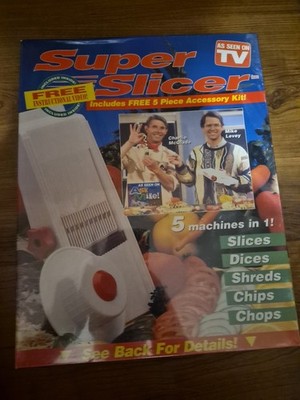 Sealed! New! As Seen On TV Super Slicer 5 Machines In 1! Slices Dices Shreds