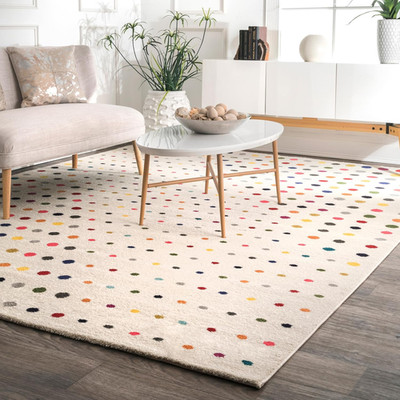 Dorie Multicolor Polka Dot Area Rug 3' x 5' - Soft, Durable & Stain Resistant