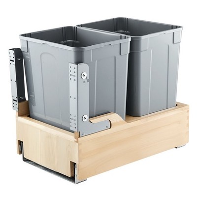 VEVOR Double 35QTx2 Pullout Waste Container Under Cabinet Kitchen Bin Trash Can