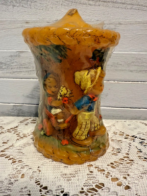 Vintage 1978 Alpine Original Hand Painted Candle Children Wagon Lamb Sealed NOS