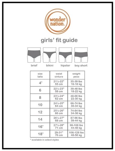 14-Pack Wonder Nation Girls Size 12 Hipster Underwear Assorted Colors & Patterns - Picture 2 of 2