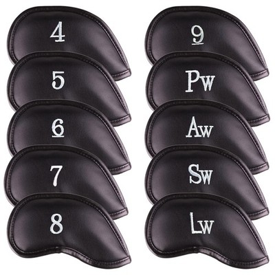 All Teed Up Premium Magnetic Leather Iron and Wedge Golf Club Head Covers | S...