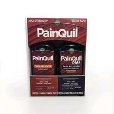 Vicks PainQuil & PM Pain Relief Liquid- Two 12oz Bottles | Max Strength/ Cherry