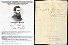 CIVIL WAR GETTYSBURG CAPTAIN 24th MI LINCOLN FUNERAL HONOR GUARD DOCUMENT SIGNED