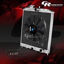Aluminum 2-rowcore Half Size Radiator10 Fan For 92-00 Civicdel Sol Integra