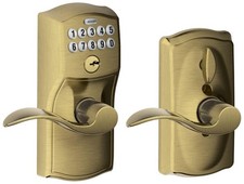 Schlage FE595-CAM-ACC Camelot Keypad Entry - Brass