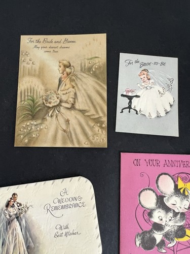 Lot 12 Vintage Grußkarten 50er Jahre + Hochzeit Braut Jahrestag Miller Norcross - Bild 5 von 10