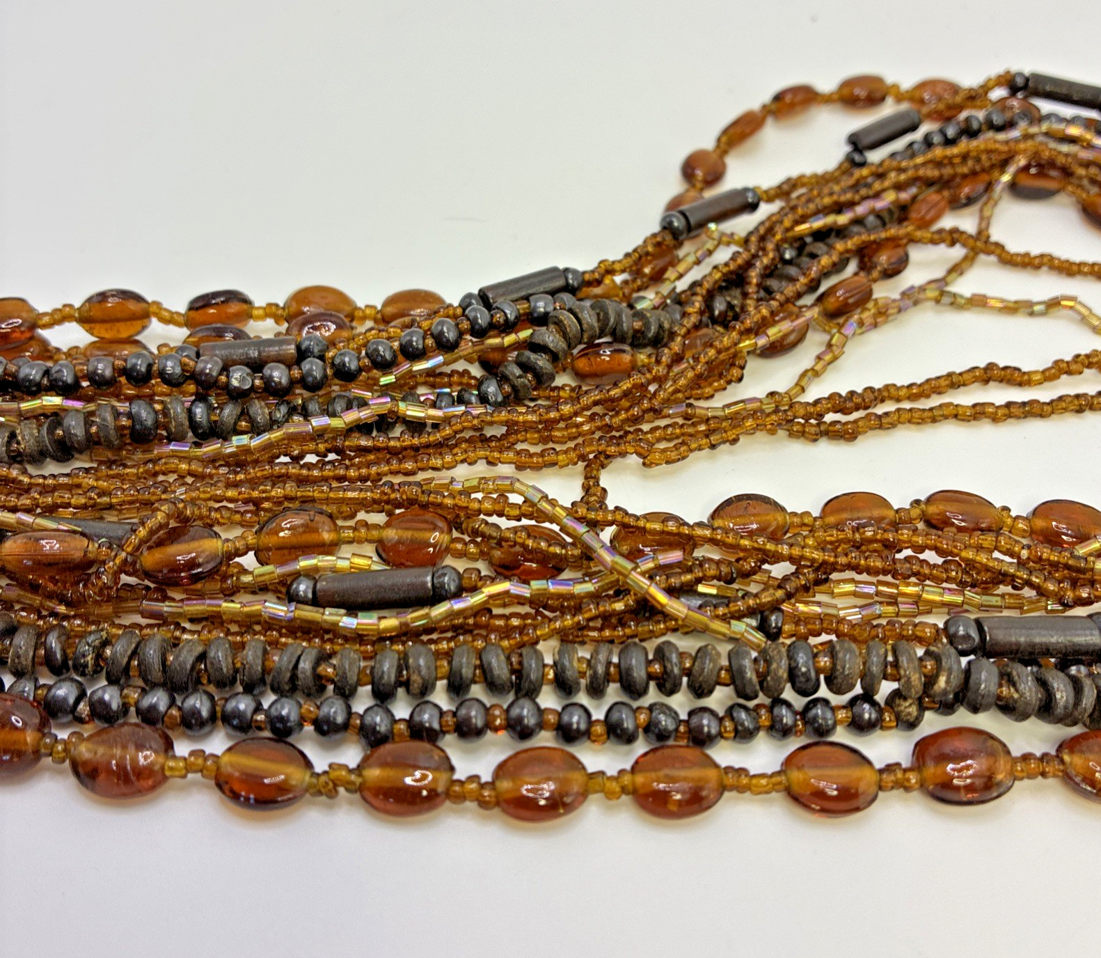 Necklace Multi Strand Dome Beaded Statement Large… - image 4